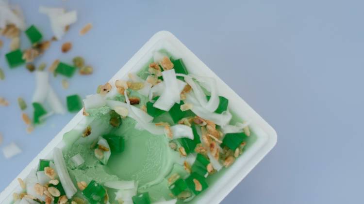 Kariton Sorbetes green gelato tub