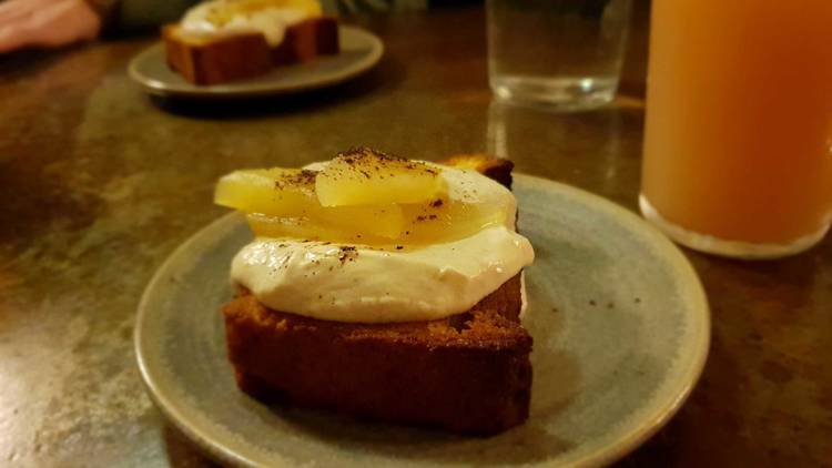 Chicken schmaltz cornbread at Fancy Hank's