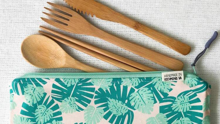 Travel Bamboo Cutlery Pouch ($23)