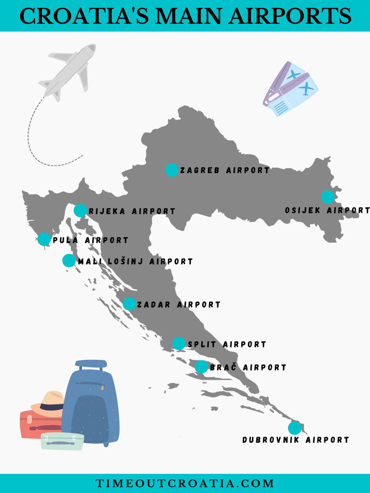 Map Of Croatia Airports Your Guide To Croatia's Main Airports