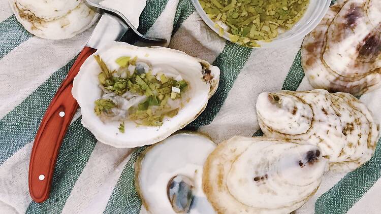 Raw oysters (and chowder) from Found Oyster