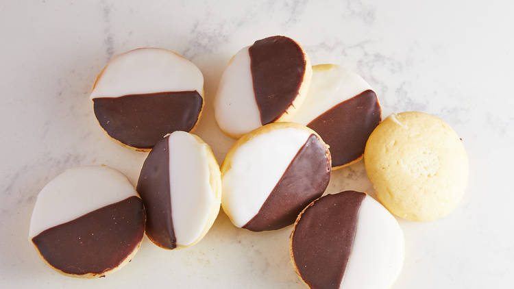 Black-and-white cookies at Orwasher’s