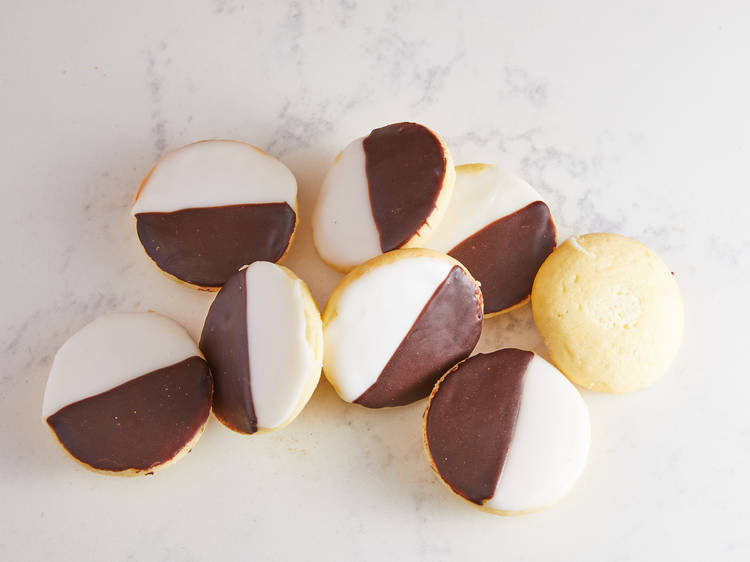 Black-and-white cookies at Orwasher’s