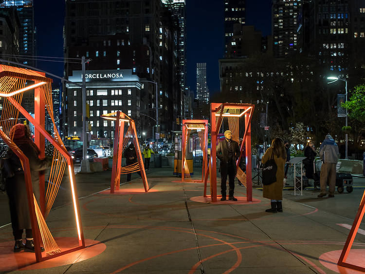 Catch an interactive holiday light display in the Flatiron District