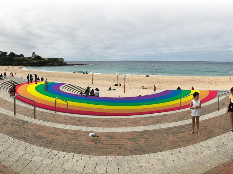 The council approved the painting of a brand new rainbow walkway on Coogee Beach 