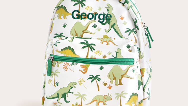 Personalised dinosaur backpack ($70)