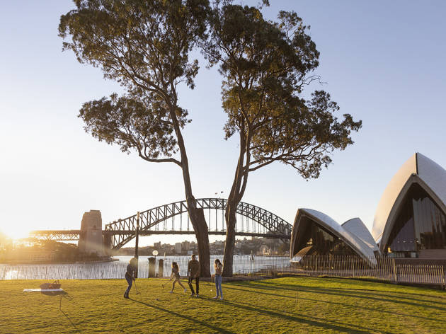 Family enjoying a day out in the Royal Botanic Garden, Sydney The Royal Botanic Garden Sydney