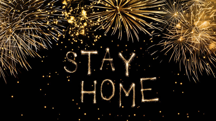 Fireworks spell 'Stay Home'