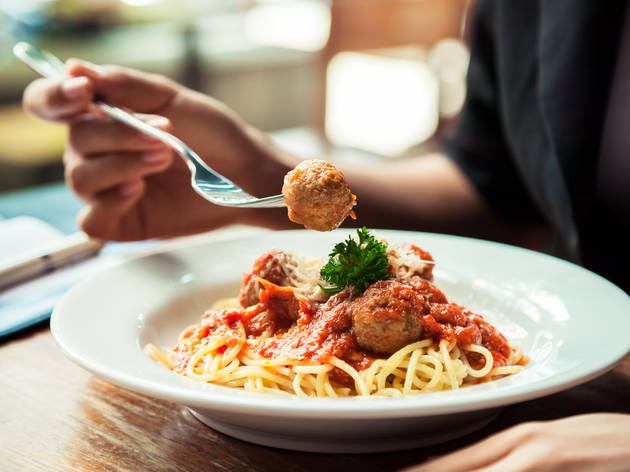 Spaghetti and meatballs