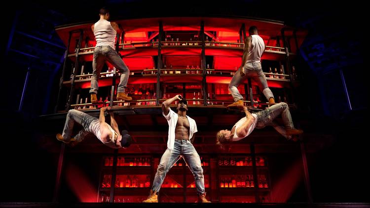 Shirtless dancers perform in Magic Mike Live Australia