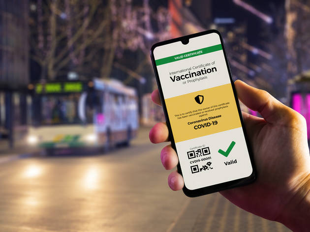 Digital vaccination certificate on a smartphone Digital vaccination certificate on a smartphone