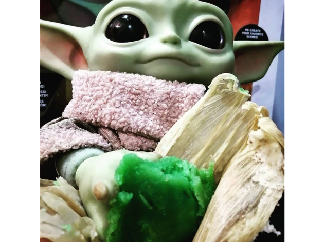 Gogru con tamal verde