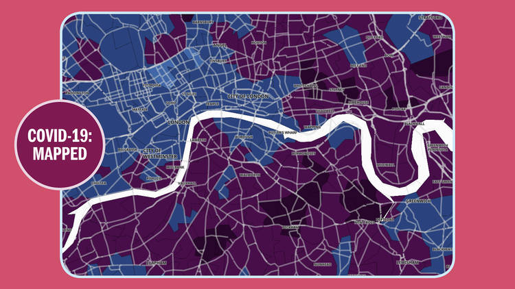 a map showing active Covid cases across the UK