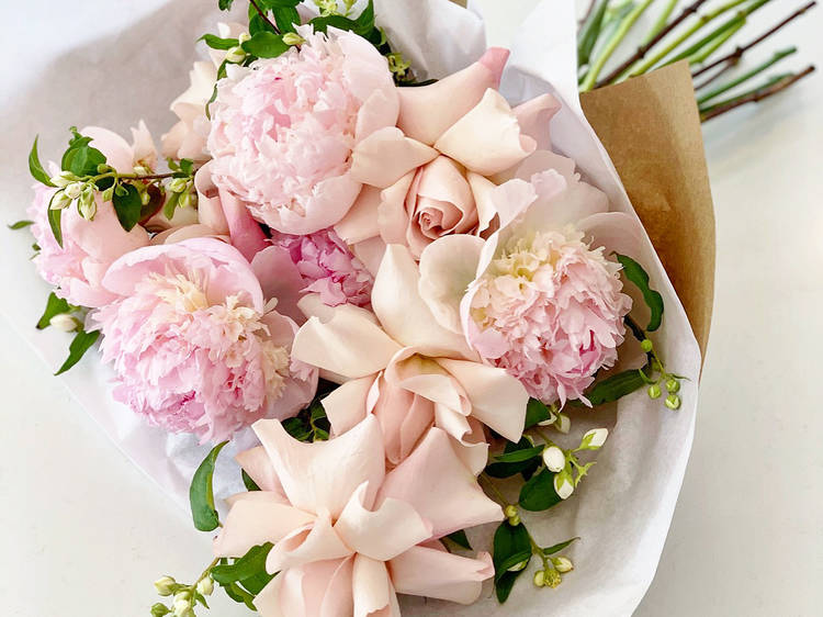 Pink Peonies Bouquet. Flowers with delivery in UK – Flowers Box London
