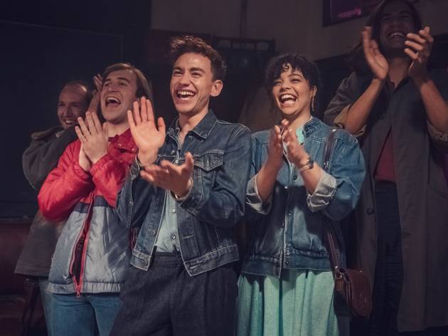 It's a Sin, Stan 2021 The cast of Stan show It's a Sin applauding in '80s attire