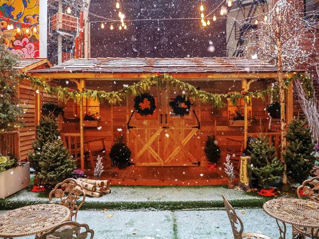 You can rent an adorable rustic cabin for dinner in Soho right now