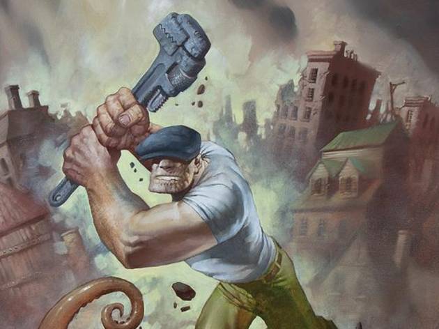 The Goon en la montaña de la ruina Ilustración del cómic The Goon en una montaña de ruina