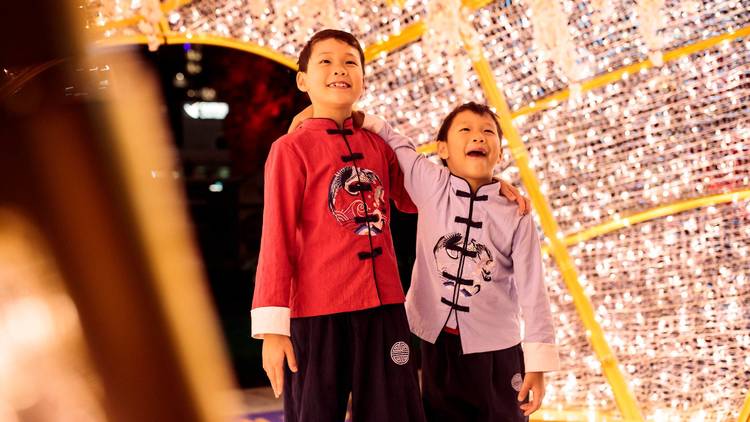 Two boys celebrating Lunar New Year in Parramatta