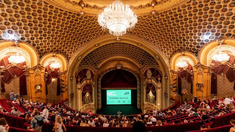 The glamorous interior of the State Theatre during Sydney Film Festival in