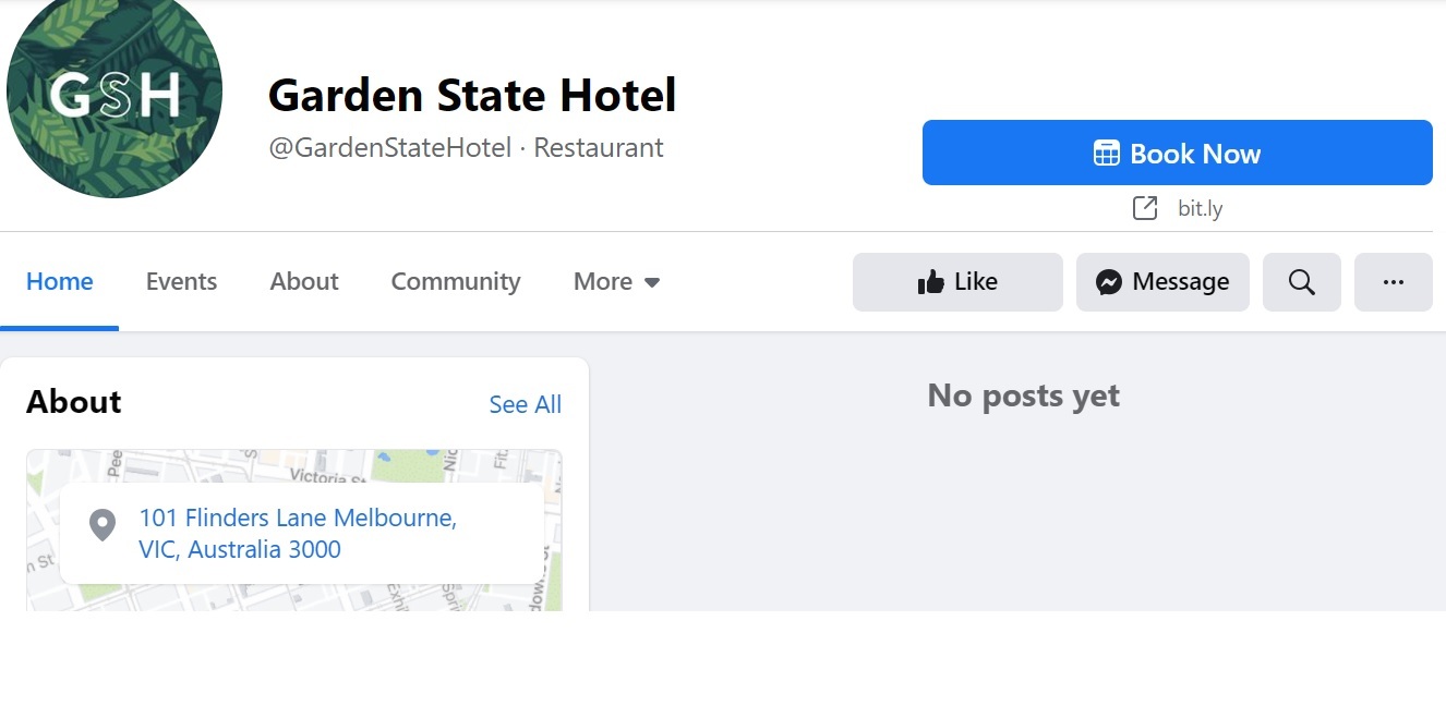 Garden State Hotel Facebook page