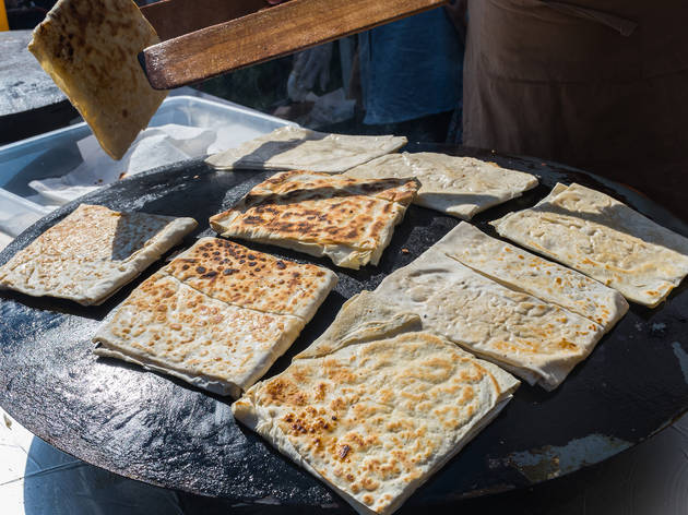 Traditional,Turkish,Dish,Called,Gozleme,,Made,Of,Flat,Bread,Stuffed Gozleme