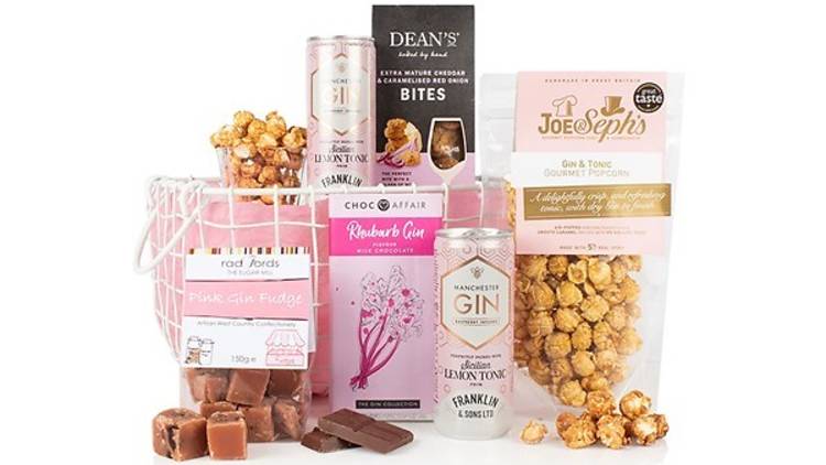 The pink gin and treats hamper