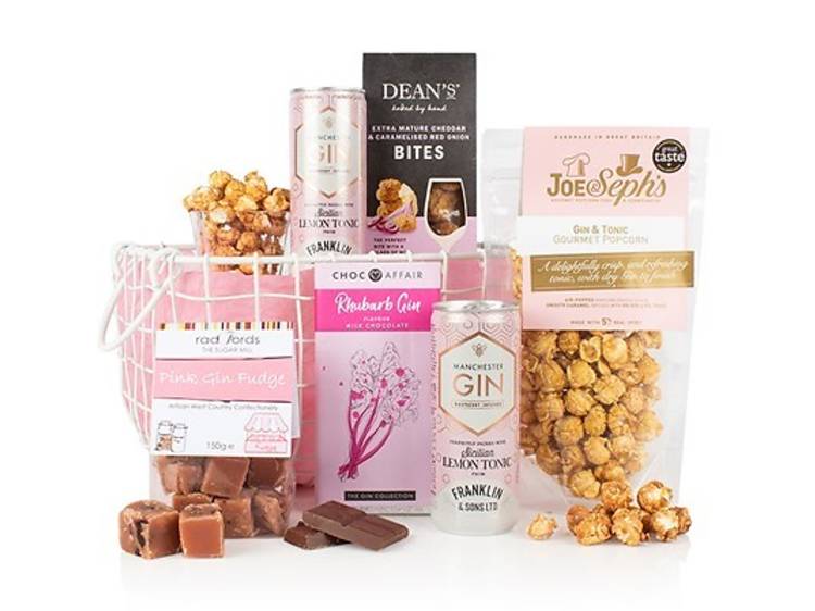The pink gin and treats hamper