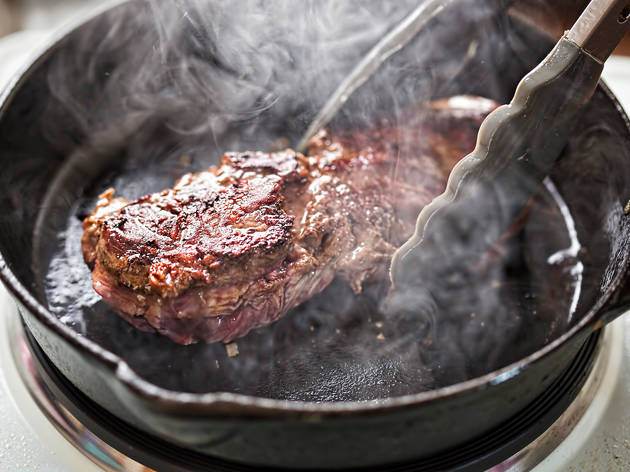 Steak on cast iron Steak on cast iron