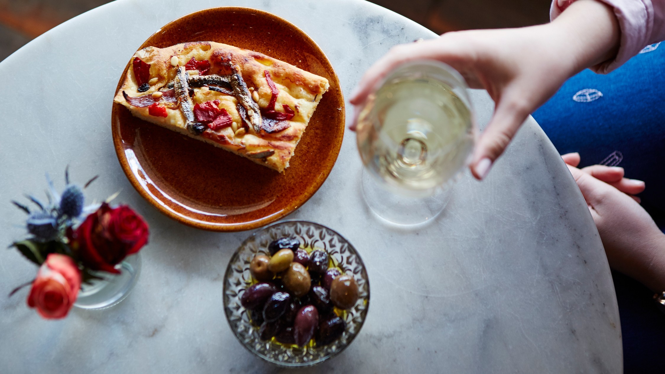 Pizza and wine at Bistro Lola in Castlemaine