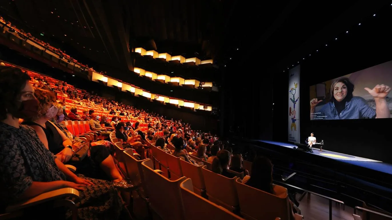 Caitlin Moran speaks via video link at All About Women