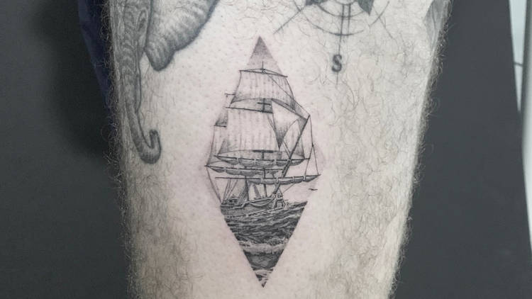 ship tattoo (Uplift Tattoo)