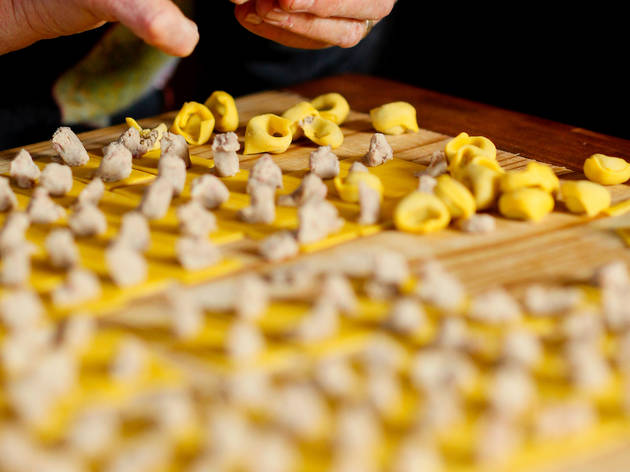 Preparation,Of,The,Traditional,Home,Made,Pasta,Of,Modena,City Preparation of the traditional homemade pasta of Modena City