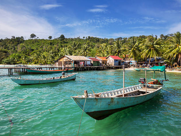 Fishing boats in Kep, Cambodia Fishing boats in Kep, Cambodia