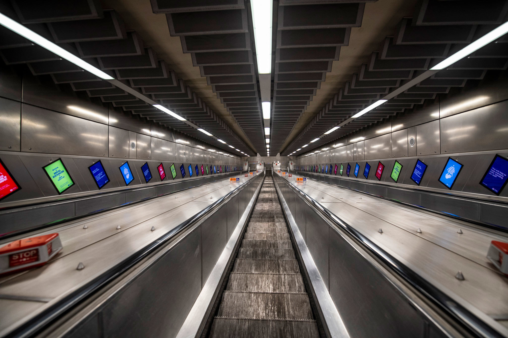 Empty underground photography series shot during lockdown in London