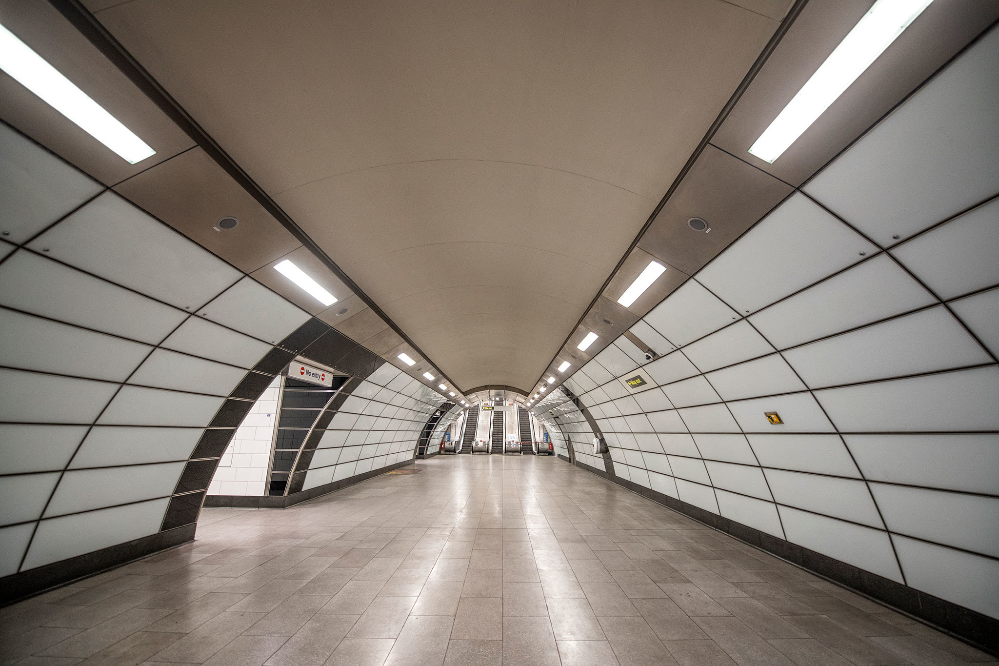 Empty underground photography series shot during lockdown in London