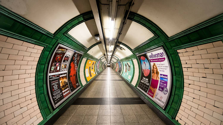 Empty underground photography series shot during lockdown in London