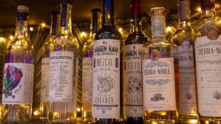 La Farmacia mezcal selection (Photograph: Daniel Boud)