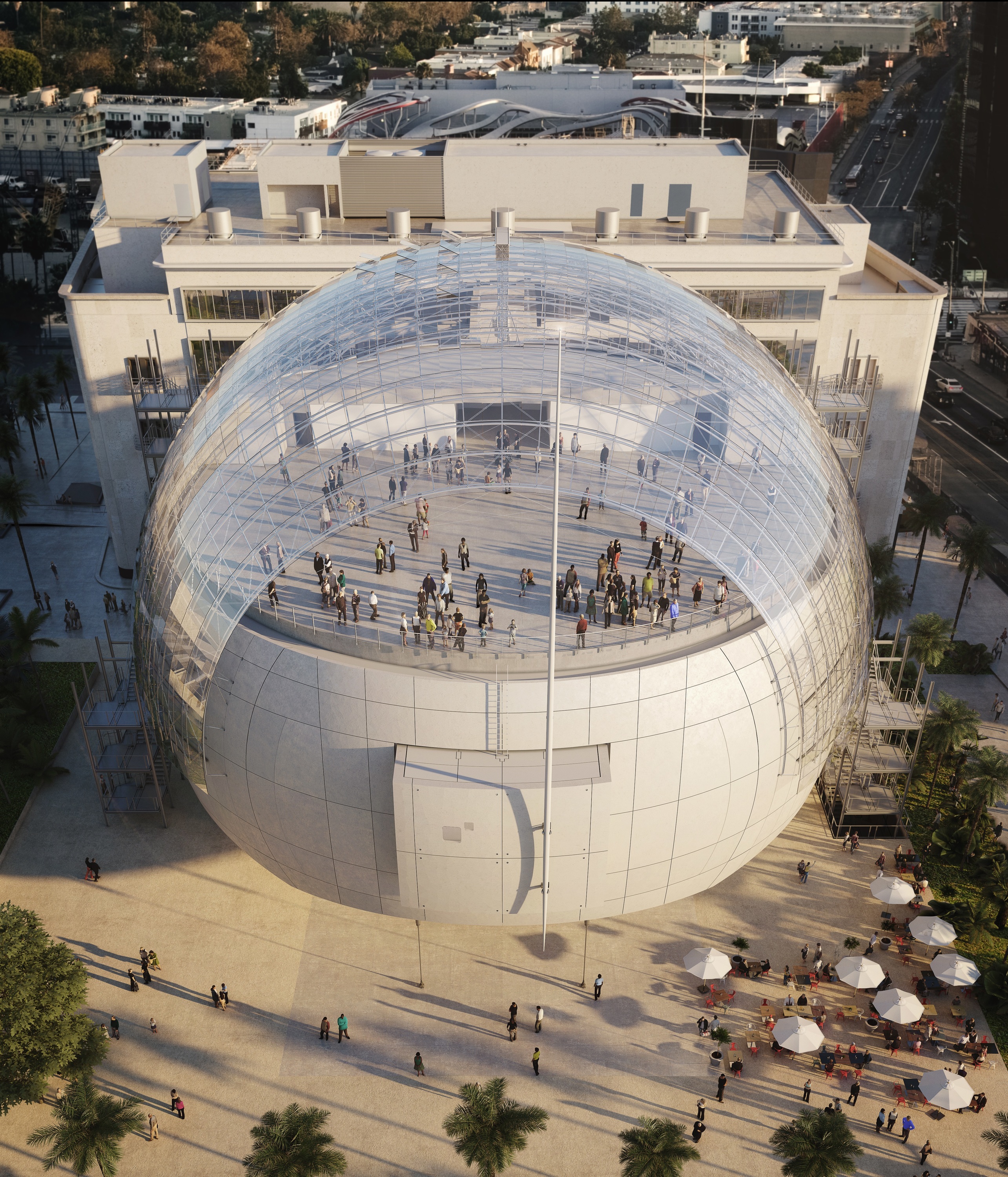 アカデミー映画博物館、外観、©Renzo Piano Building Workshop/©Academy Museum Foundation/Image from L’Autre Image