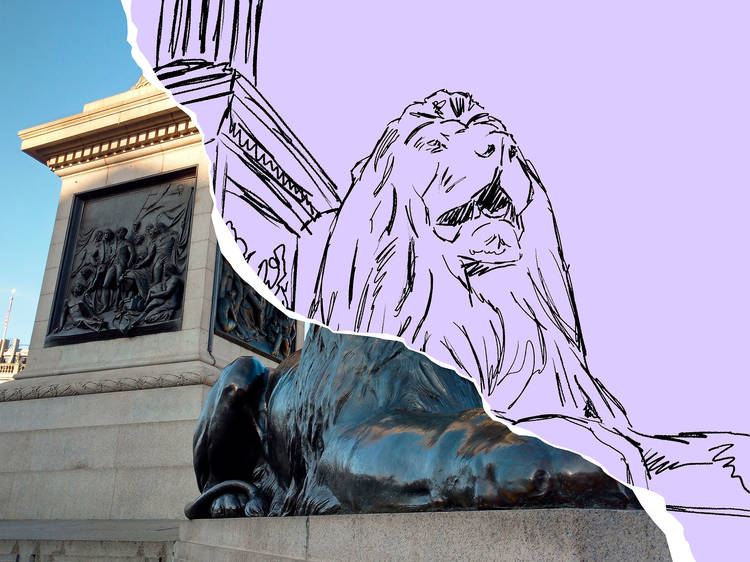 A drawing teacher on the London statues to sketch