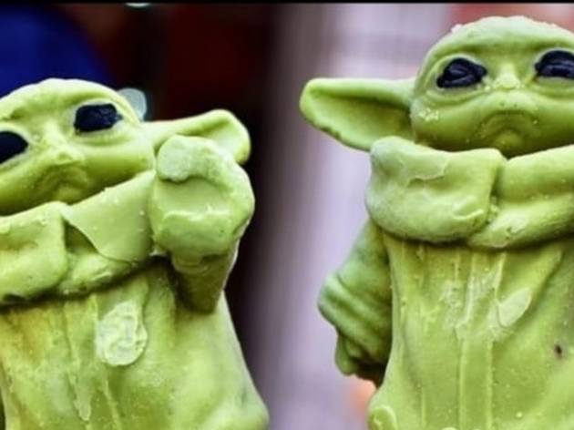Paletas de Baby Yoda en Heladería Escandón Paletas de Baby Yoda en Heladería Escandón