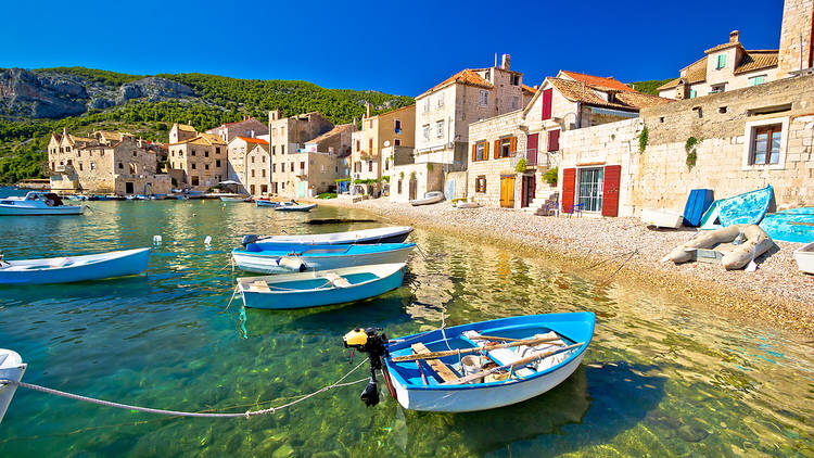 Beach in Komiza, Croatia