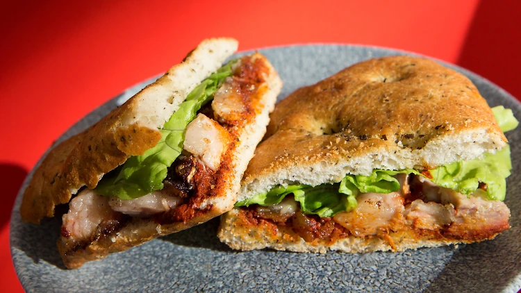 Pork jowl sandwich from Sants Es Crema Pork jowl sandwich from Sants Es Crema