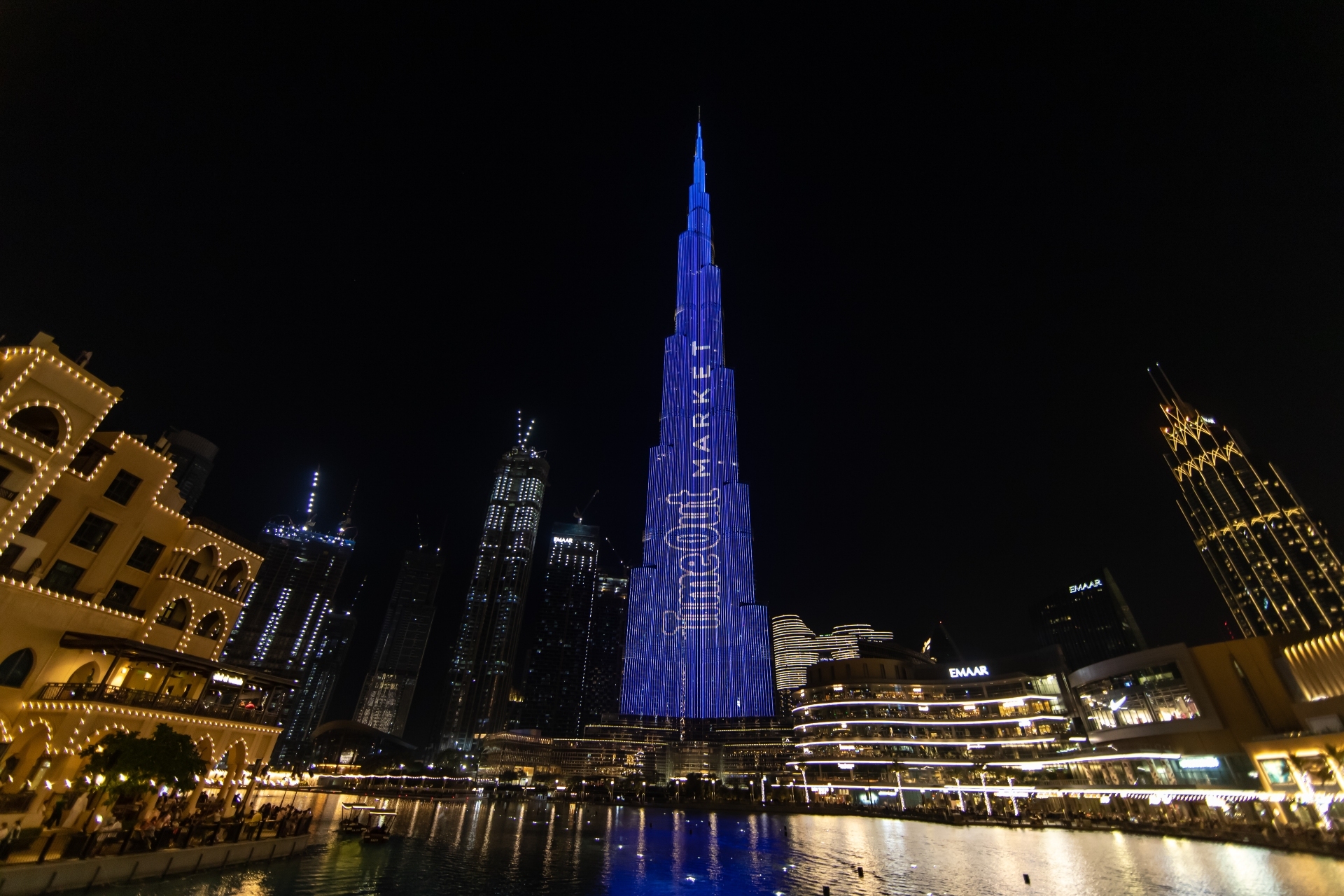 Burj Khalifa lit up with Time Out logo