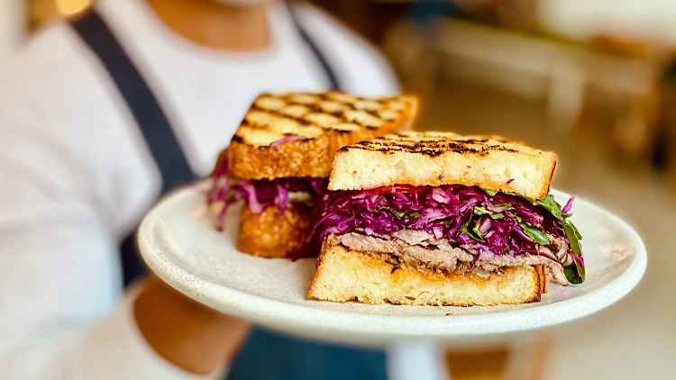 Roast sirloin sandwich from Plus61 Roast sirloin sandwich from Plus61