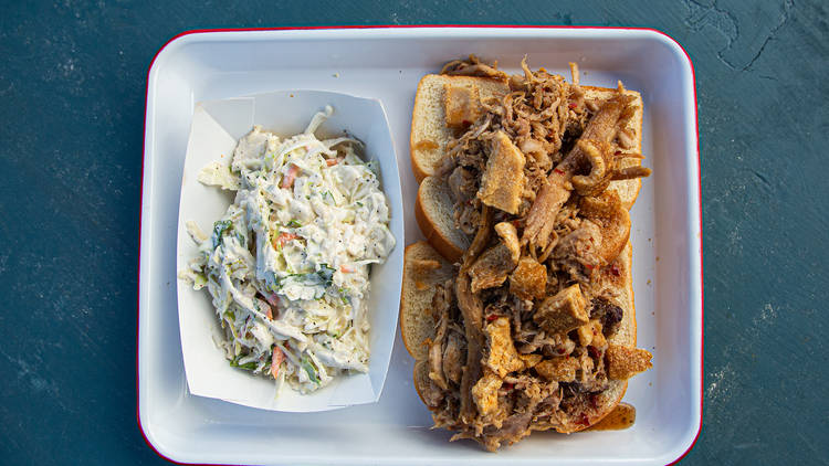 Rod’s Original Whole Hog Pork Sandwich from Rodney Scott’s Whole Hog BBQ | Charleston