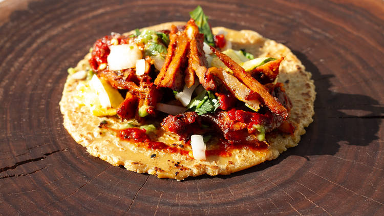 Tacos al pastor at Taqueria Chingón