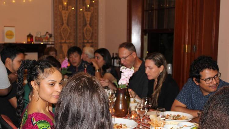 People sitting around a table