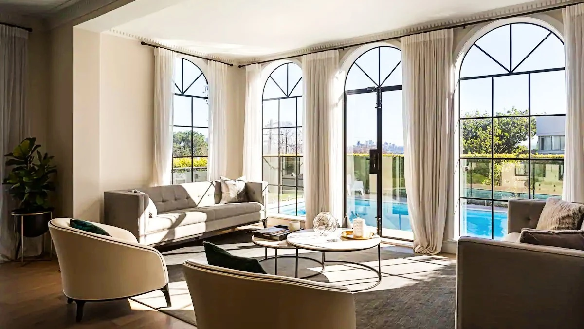 Huge house with floor windows