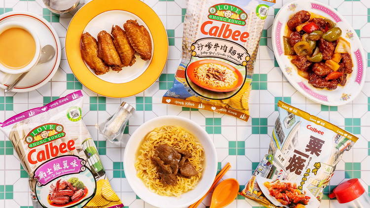 cha chaan teng calbee crisps