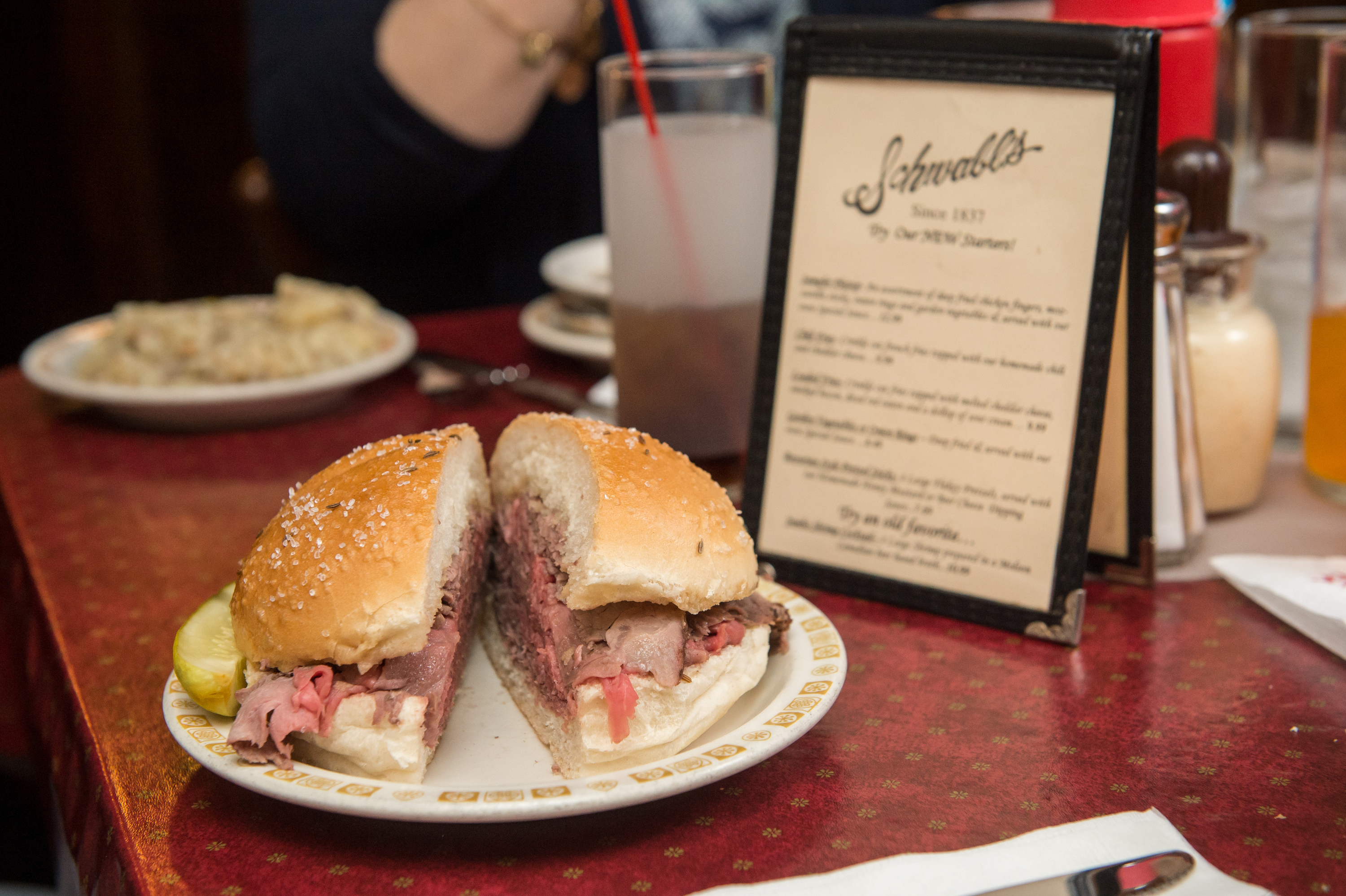 Hand-carved beef on weck at Schwabl's in Buffalo